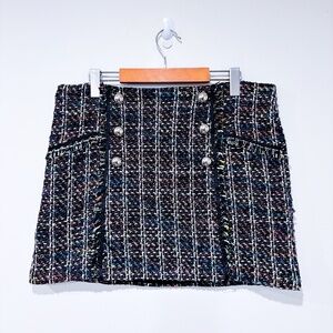 COLORI Blue & Purple Knit Mini Skirt
